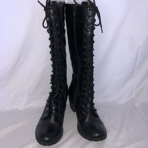 Black lace up boots